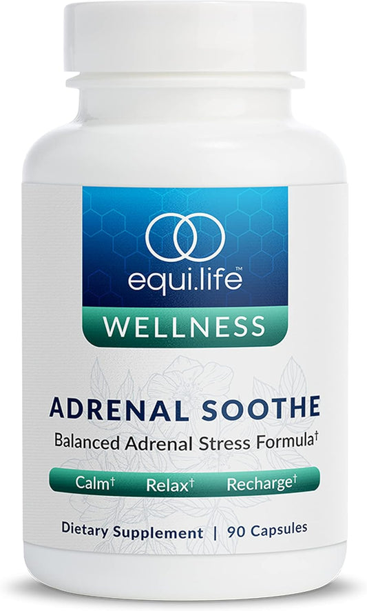 Equilife Adrenal Soothe Supplement - Stress Relief & Mood Support for Energy Balance and Tranquility - 90 Capsules