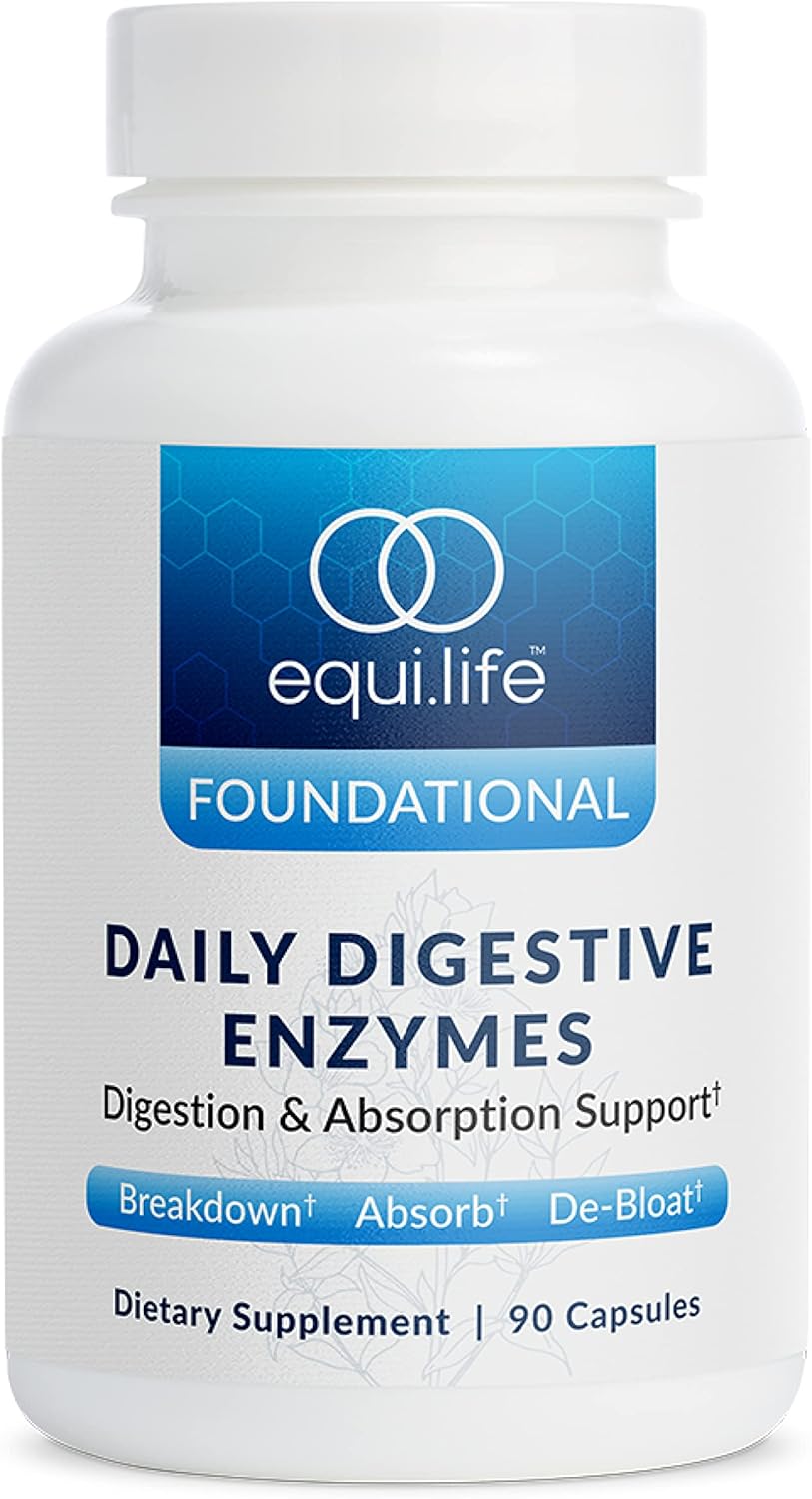 Equilife Digestive Enzyme Supplement for Gut Health - Aid Bloating, Gas Relief, Nutrient Absorption - Formulated for Food Sensitivity (90 Servings)