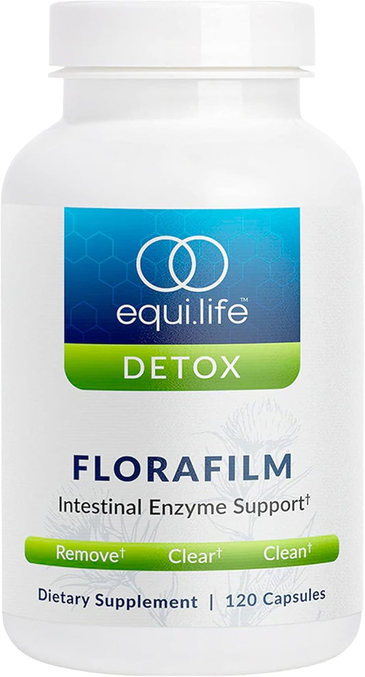 Equilife FloraFilm Digestive Enzyme Supplement for Gut Health - Supports Detox & Immunity - Non-GMO, Vegan, Gluten-Free - 120 Capsules