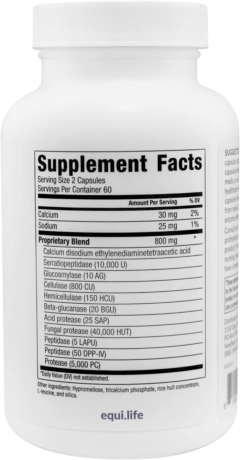 Equilife FloraFilm Digestive Enzyme Supplement for Gut Health - Supports Detox & Immunity - Non-GMO, Vegan, Gluten-Free - 120 Capsules