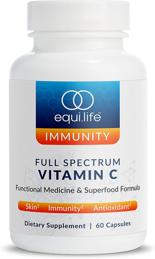 Equilife Immune Support Supplement with Full Spectrum Vitamin C - Antioxidant Boost for Skin Health, 60 Capsules