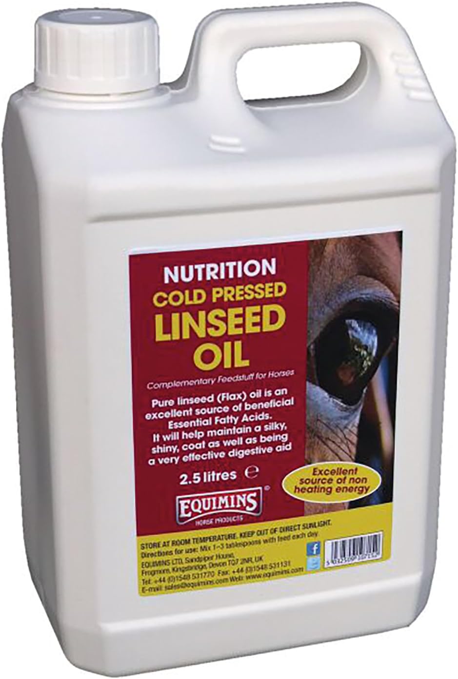 Equimins 1 Litre Bottle of Horse Supplement with Linseed Oil