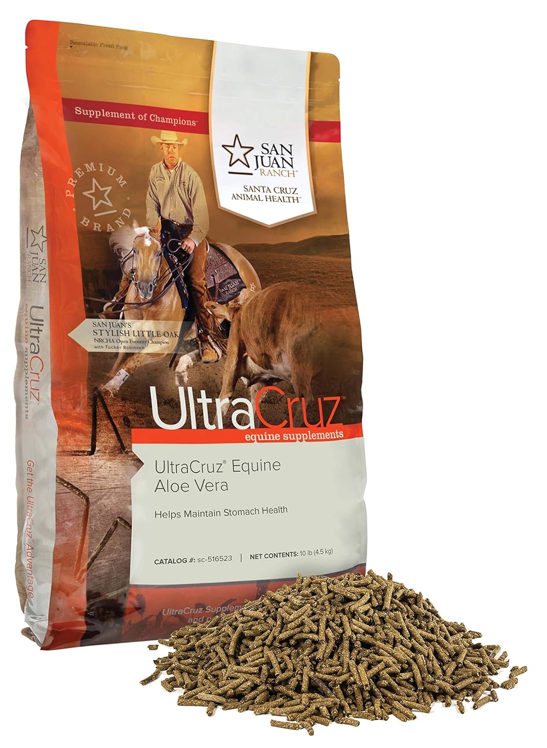 Equine Aloe Vera Supplement for Horses, 10 lb Pellet - 162 Day Supply by UltraCruz