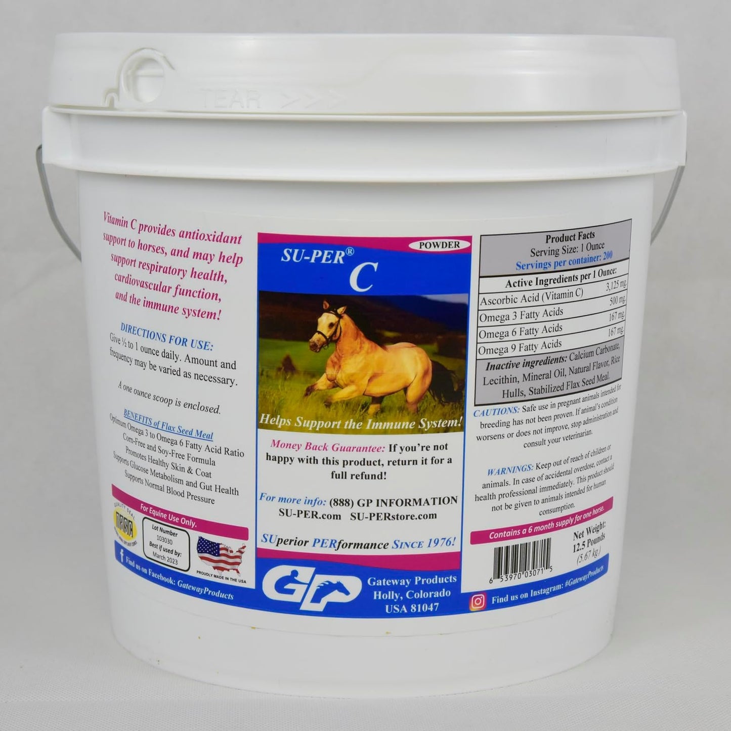 Equine Antioxidant & Immune Support Supplement - 12.5 lb Horse Vitamin C & Mineral Blend
