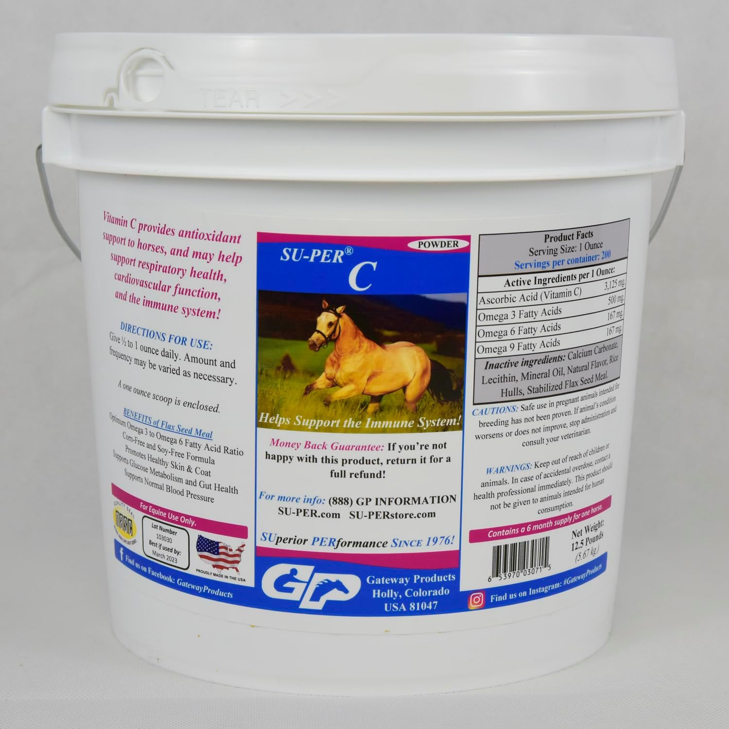 Equine Antioxidant & Immune Support Supplement - 12.5 lb Horse Vitamin C & Mineral Blend