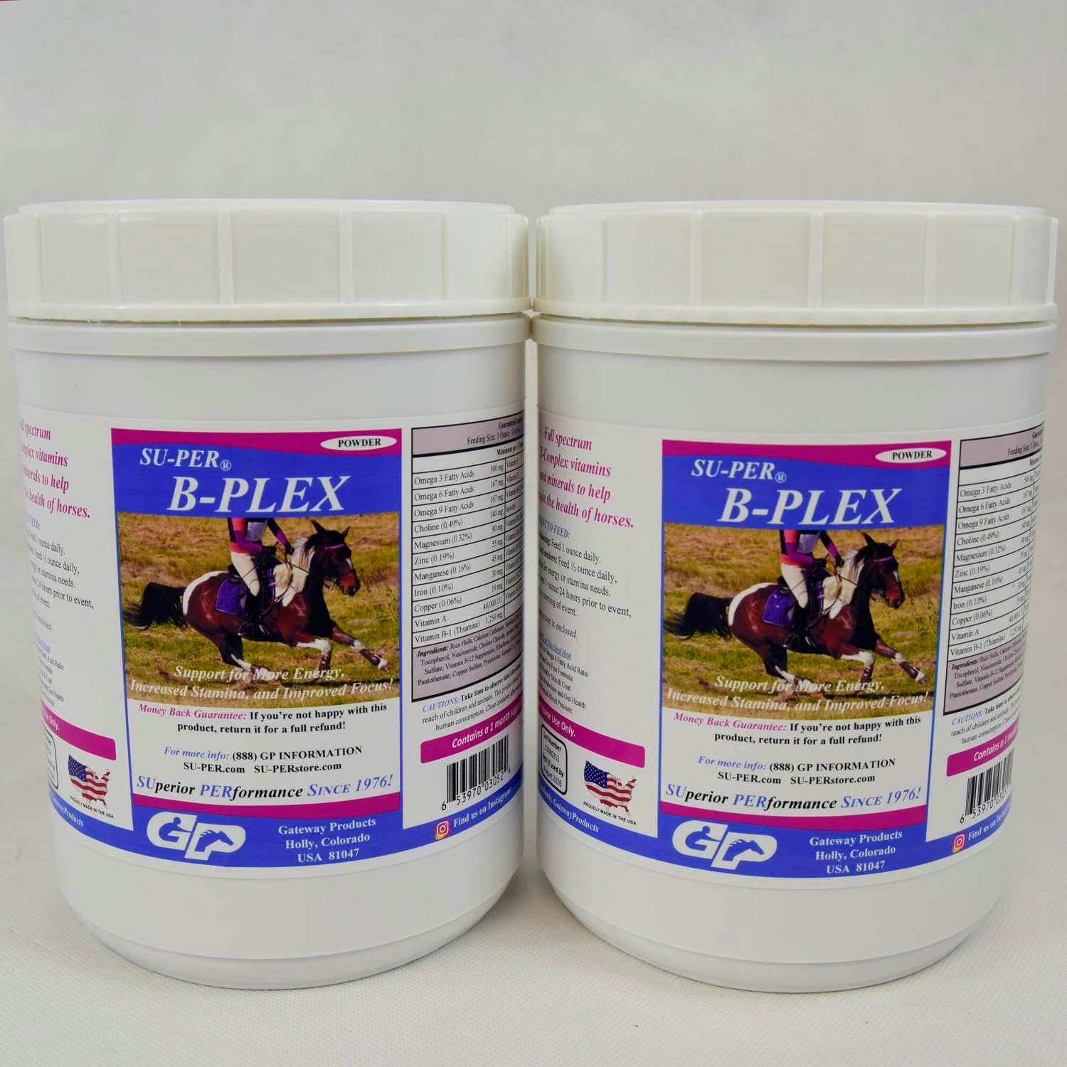 Equine B-Complex Vitamins & Minerals Powder Supplement for Healthy Hooves & Red Blood Cells - 2.5 lbs (2 Pack)