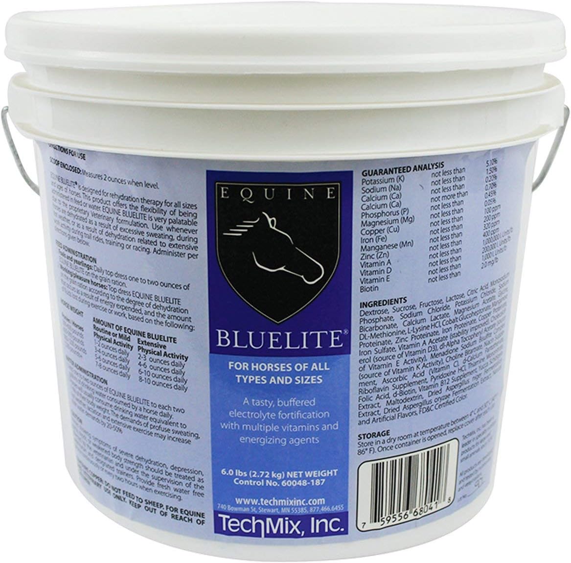 Equine BlueLite Powder by TechMix - 6 lbs for Optimal Horse Hydration and Performance