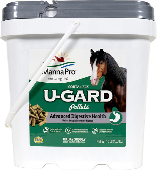Equine Digestive Supplement: Manna Pro Corta-Flx U-Gard Pellets - Maintain Gastric Health, Prevent Ulcers - 10 LB