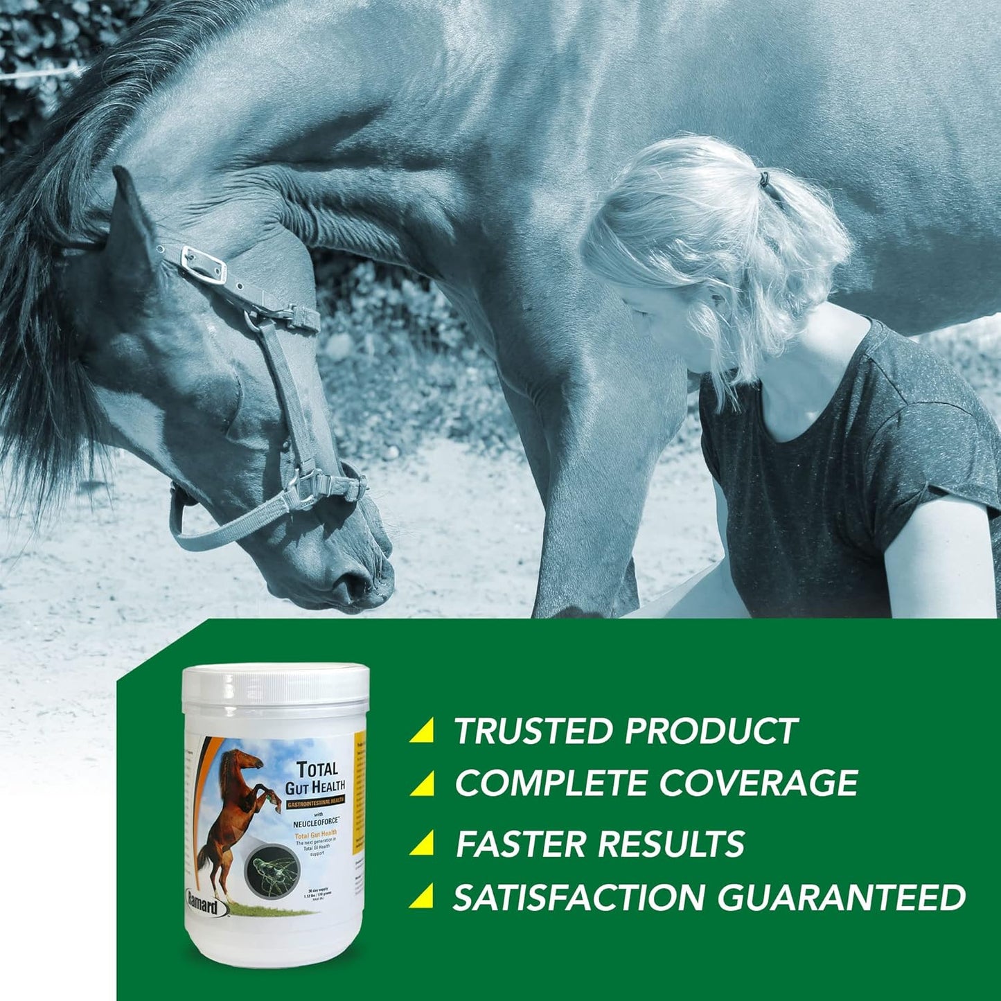 Equine Digestive Support Supplement for Healthy Gut & Gastric Relief - Probiotics & Vitamins for Horses, Optimum Digestive Health - 30-Day Supply