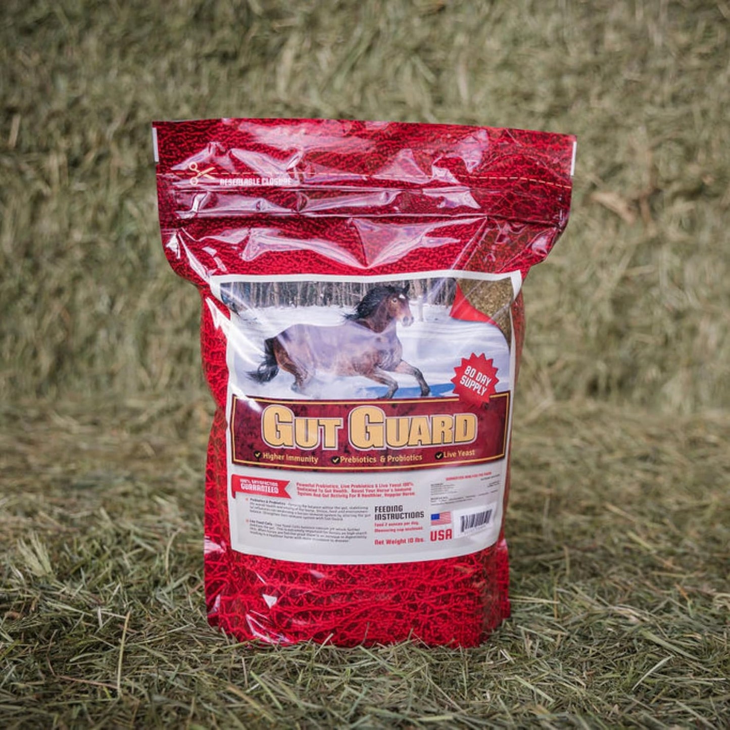 Equine Gut Guard 10 lb Horse Supplement - Probiotic & Prebiotic Formula for Gut Health