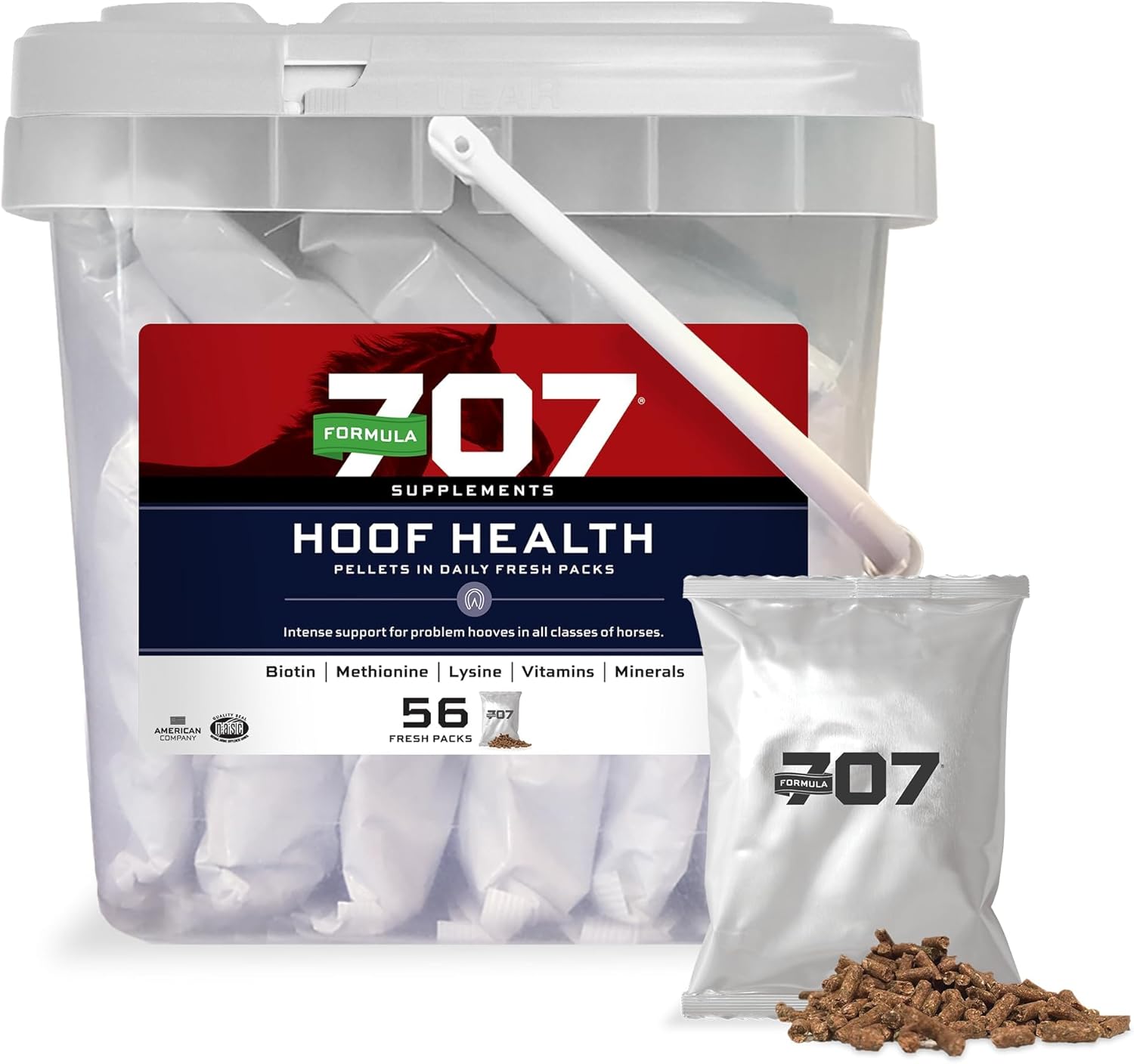 Equine Hoof Health Supplement with Biotin, Amino Acids, and Minerals - 56 Day Supply in Daily Fresh Packs for Healthy Horse Hooves
