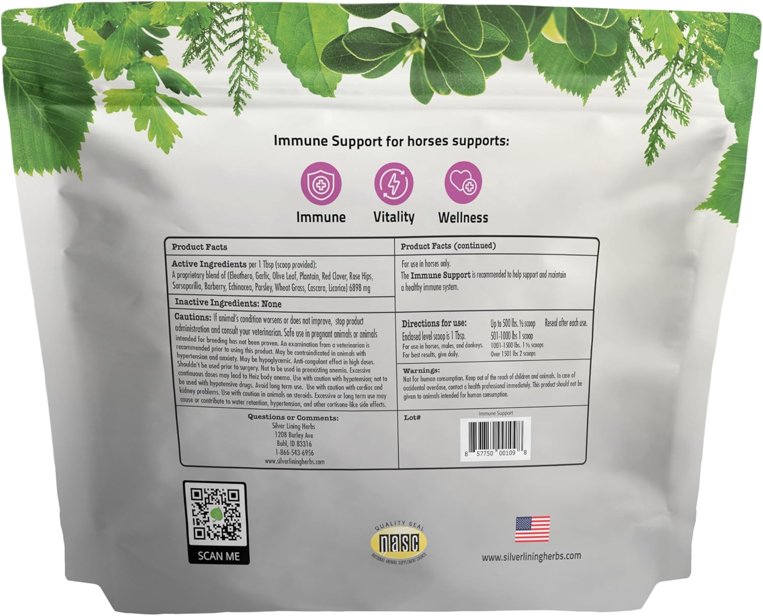Equine Immune Support Herbal Supplement - Boost Horse Immune System, Stamina, & Endurance - Health Support for Horses - Natural Immunity Booster - 5 lb Bucket