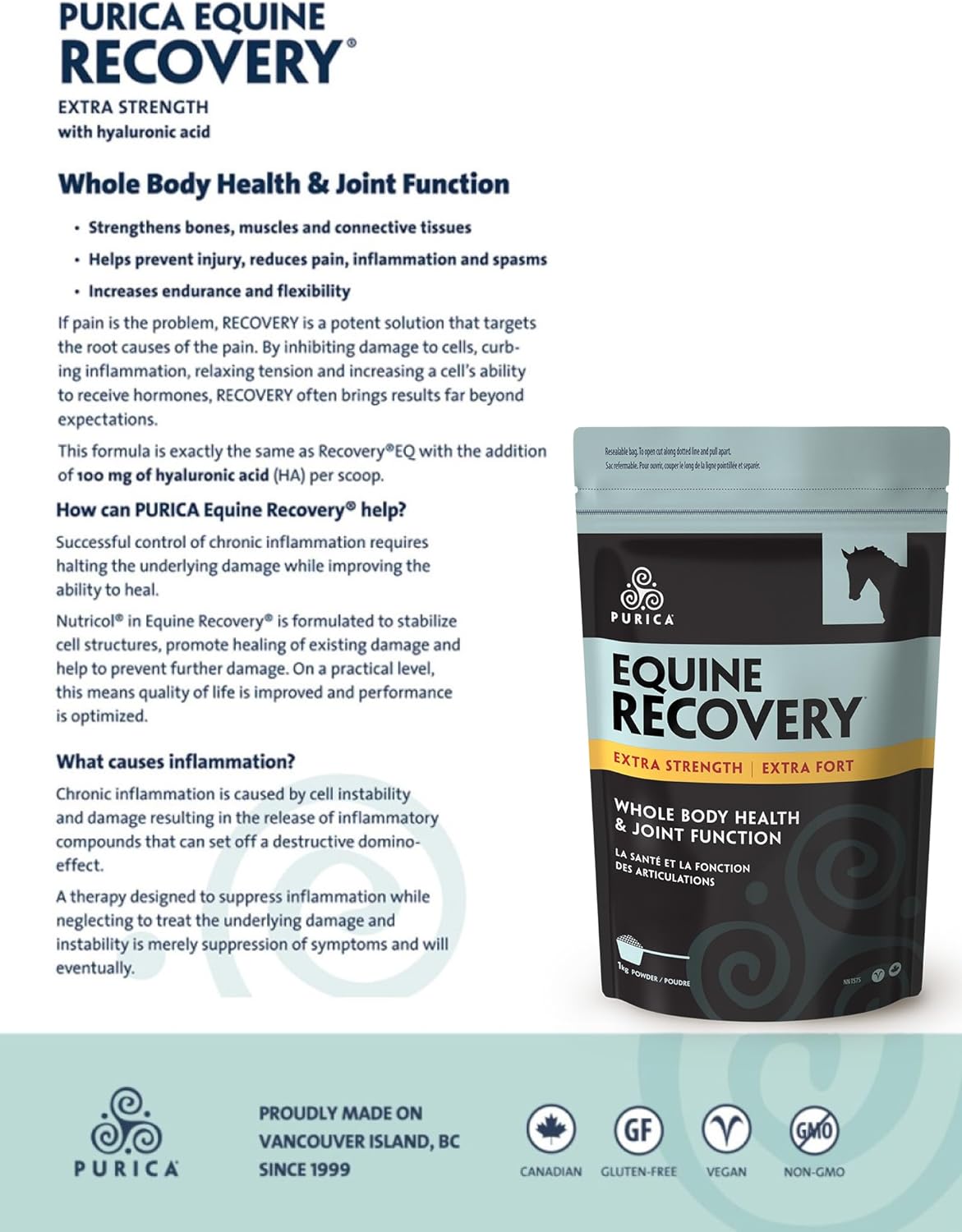 Equine Joint Support Supplement with Hyaluronic Acid, Glucosamine, MSM Powder, Betaine, Magnesium, Vitamin C & E - Green Tea and Grape Seed Extract for Horses