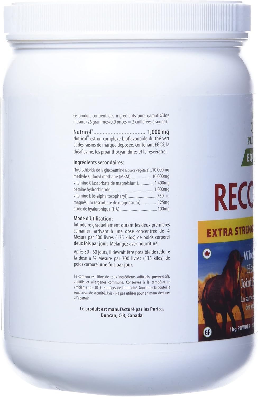 Equine Joint Support Supplement with Hyaluronic Acid, Glucosamine, MSM Powder, Betaine, Magnesium, Vitamin C & E - Green Tea and Grape Seed Extract for Horses