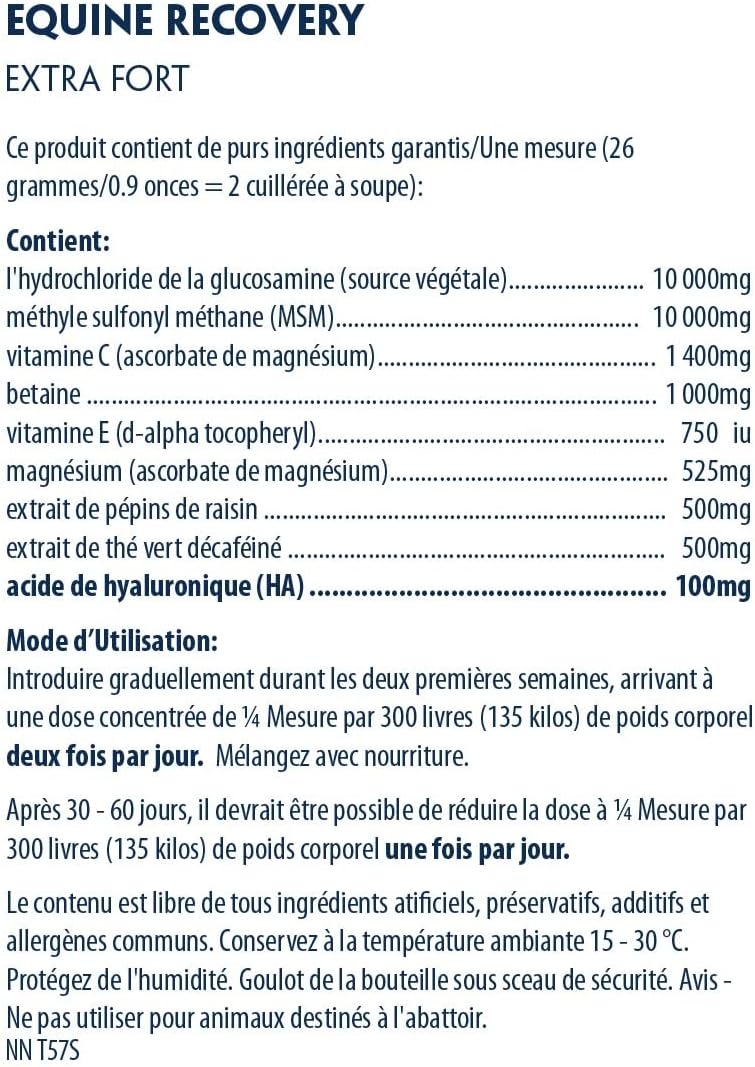Equine Joint Support Supplement with Hyaluronic Acid, Glucosamine, MSM Powder, Betaine, Magnesium, Vitamin C & E - Green Tea and Grape Seed Extract for Horses