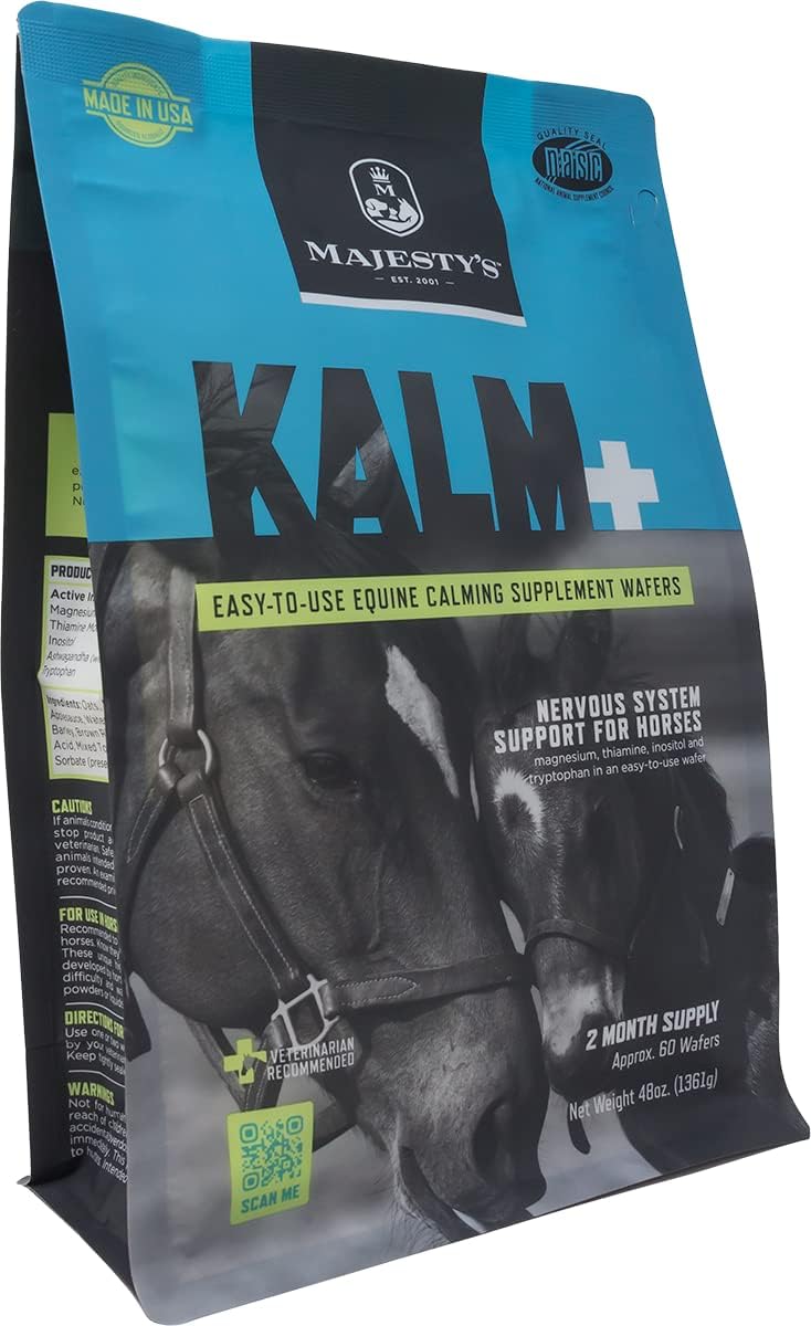 Equine Majesty's Kalm Wafers - Promotes Balanced Horse Behavior and Nervous System Function - 60 Count