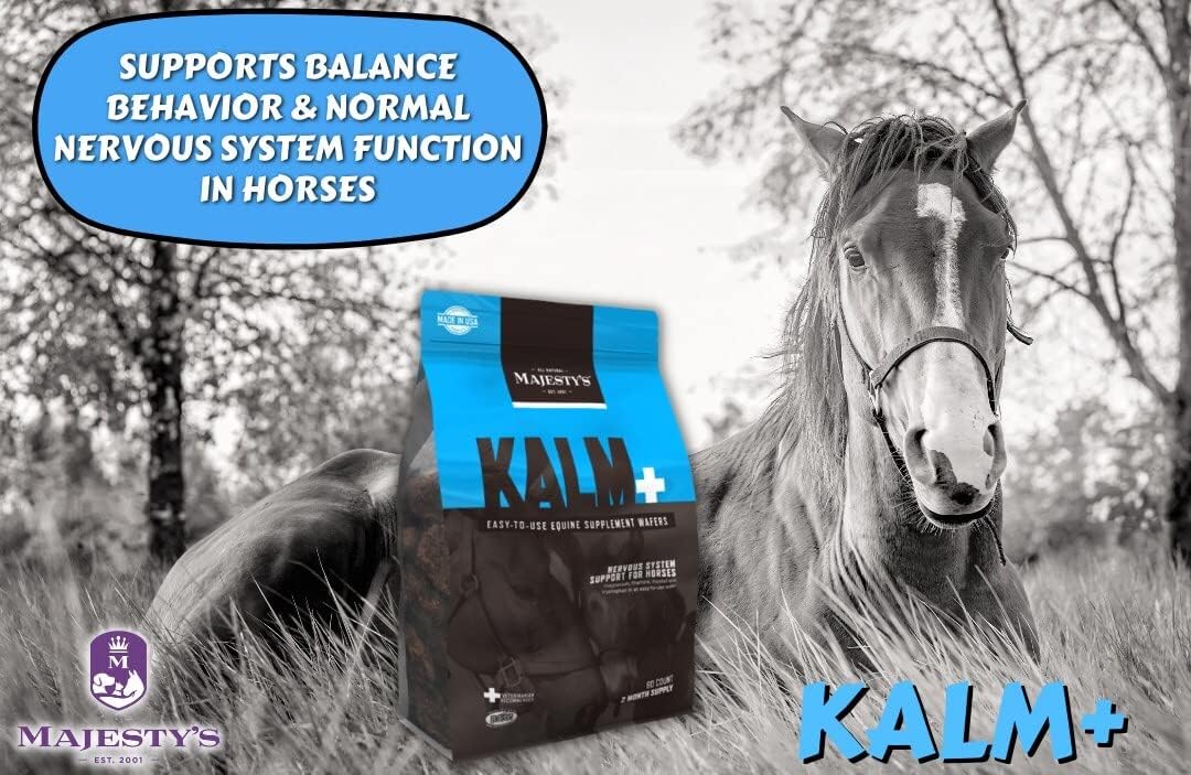 Equine Majesty's Kalm Wafers - Promotes Balanced Horse Behavior and Nervous System Function - 60 Count