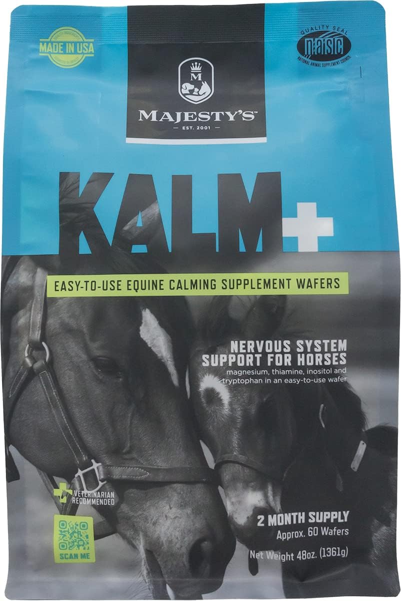 Equine Majesty's Kalm Wafers - Promotes Balanced Horse Behavior and Nervous System Function - 60 Count