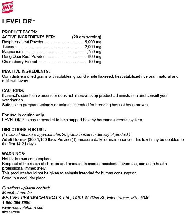 Equine MVP Levelor Supplement (5.3 lb) for Improved Horse Behavior