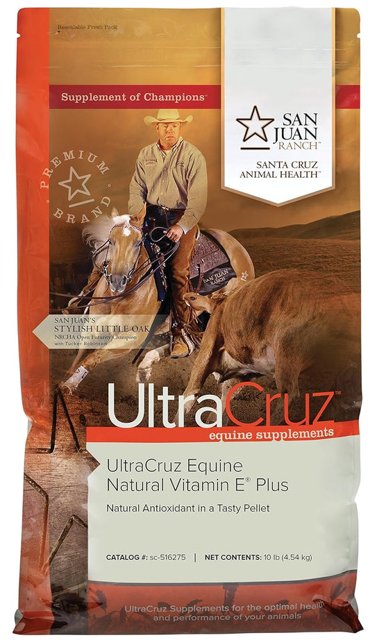 Equine Natural Vitamin E Plus Supplement for Horses - 10 lb Pellet - 66 Day Supply by UltraCruz