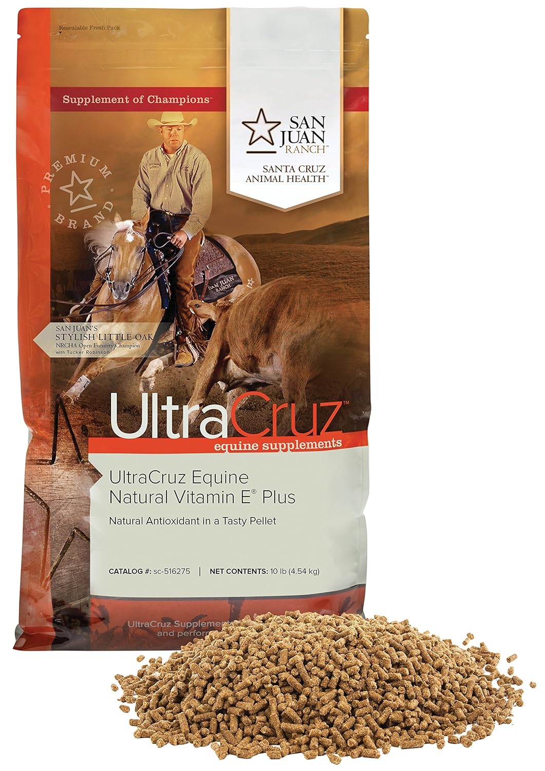 Equine Natural Vitamin E Plus Supplement for Horses - 10 lb Pellet - 66 Day Supply by UltraCruz