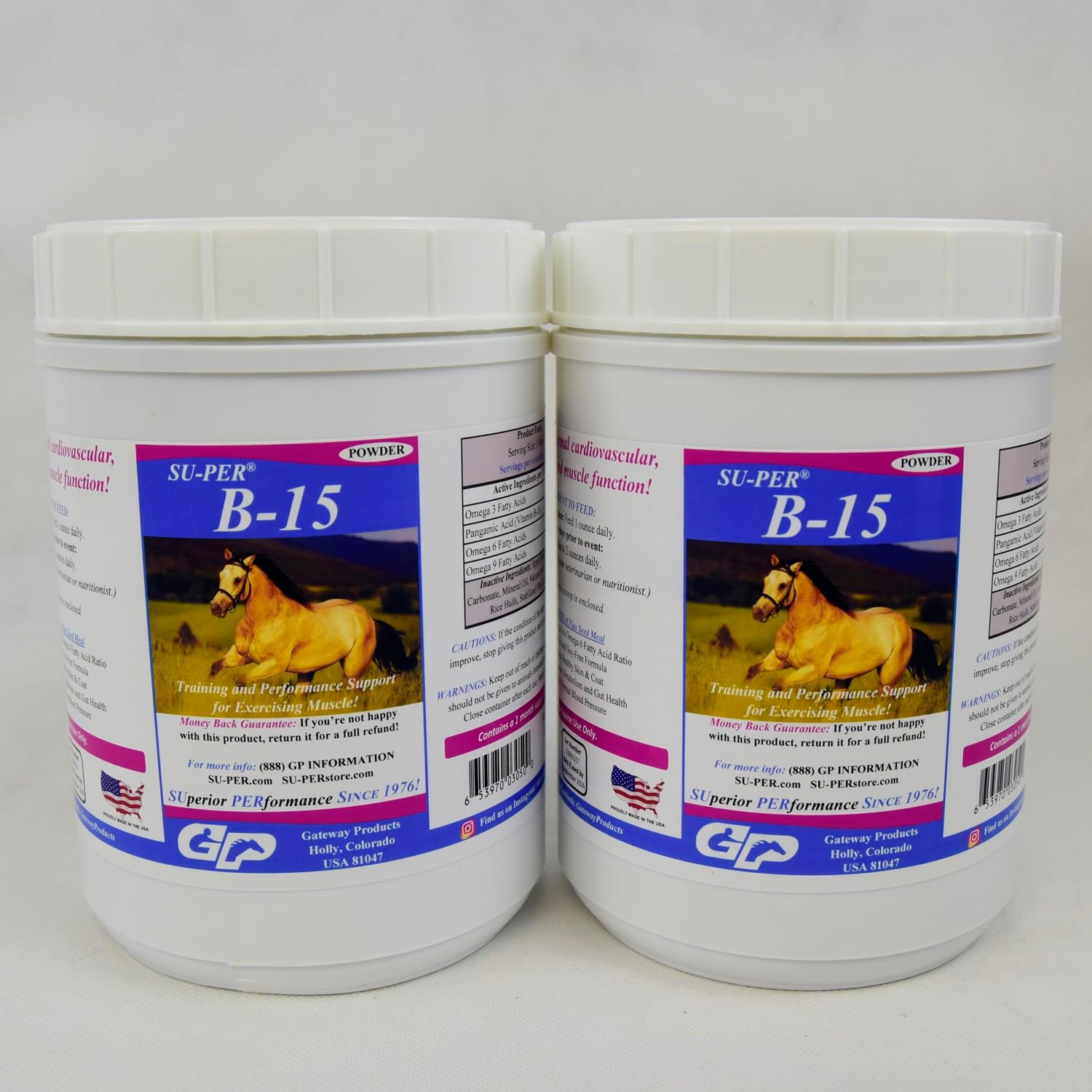 Equine Performance Support: SU-PER B-15 Vitamin Supplement Powder for Horses - 2.5 Pounds (2 Pack)
