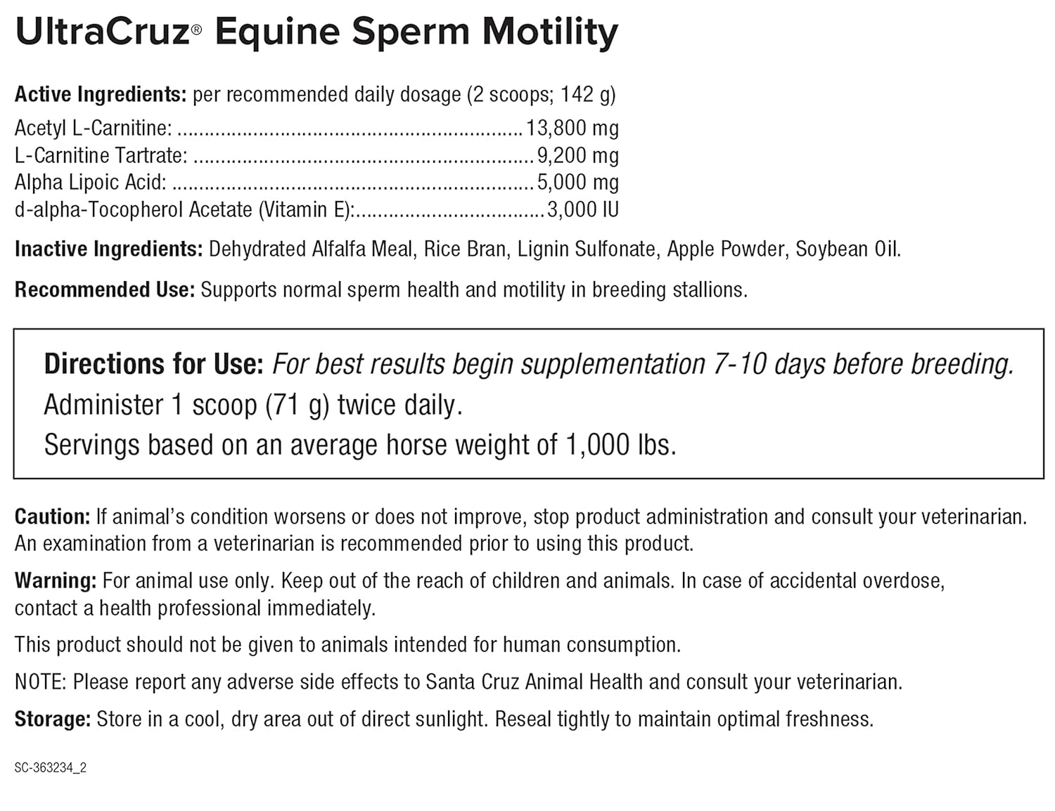 Equine Sperm Motility Enhancer Pellet Supplement for Horses - 10 lb UltraCruz