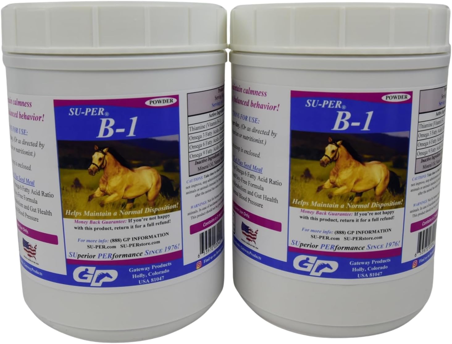 Equine Vitamin B-1 Calming Supplement for Horses - Appetite Booster Powder - 5 Pounds - Pack of 2
