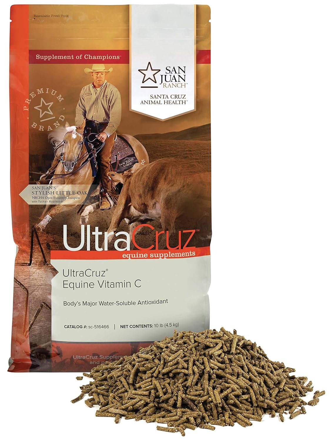 Equine Vitamin C Supplement for Horses, 10 lb Pellet - 80 Day Supply by UltraCruz-516466