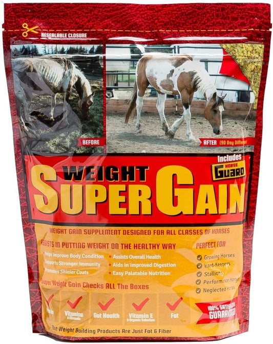 Equine Vitamin Mineral Probiotic & Weight Gain Supplement - 10 lb Horse Guard Super Weight Gain