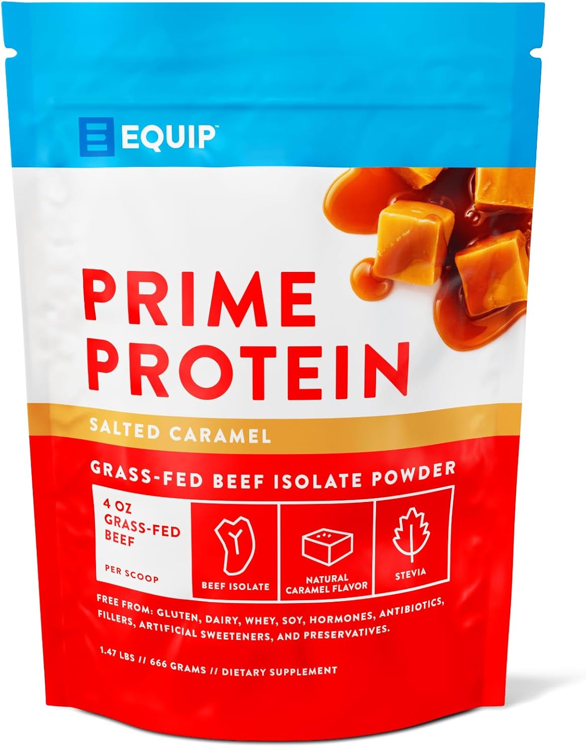 Equip Foods Prime Protein Powder Bundle - Unflavored and Salted Caramel Options for Muscle Recovery and Nutrition Boost