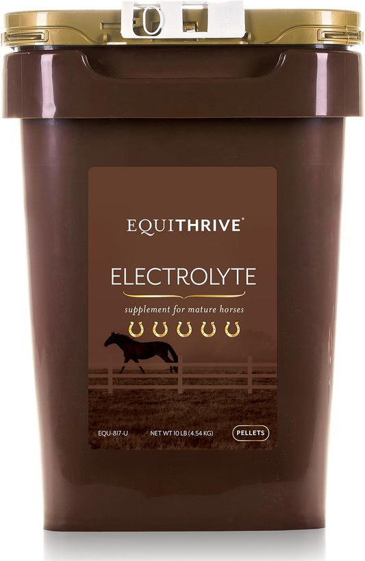 Equithrive Horse Electrolyte Pellets, Vitamins and Minerals Supplement - 10 lbs, 50 Day Supply for Training and Competition