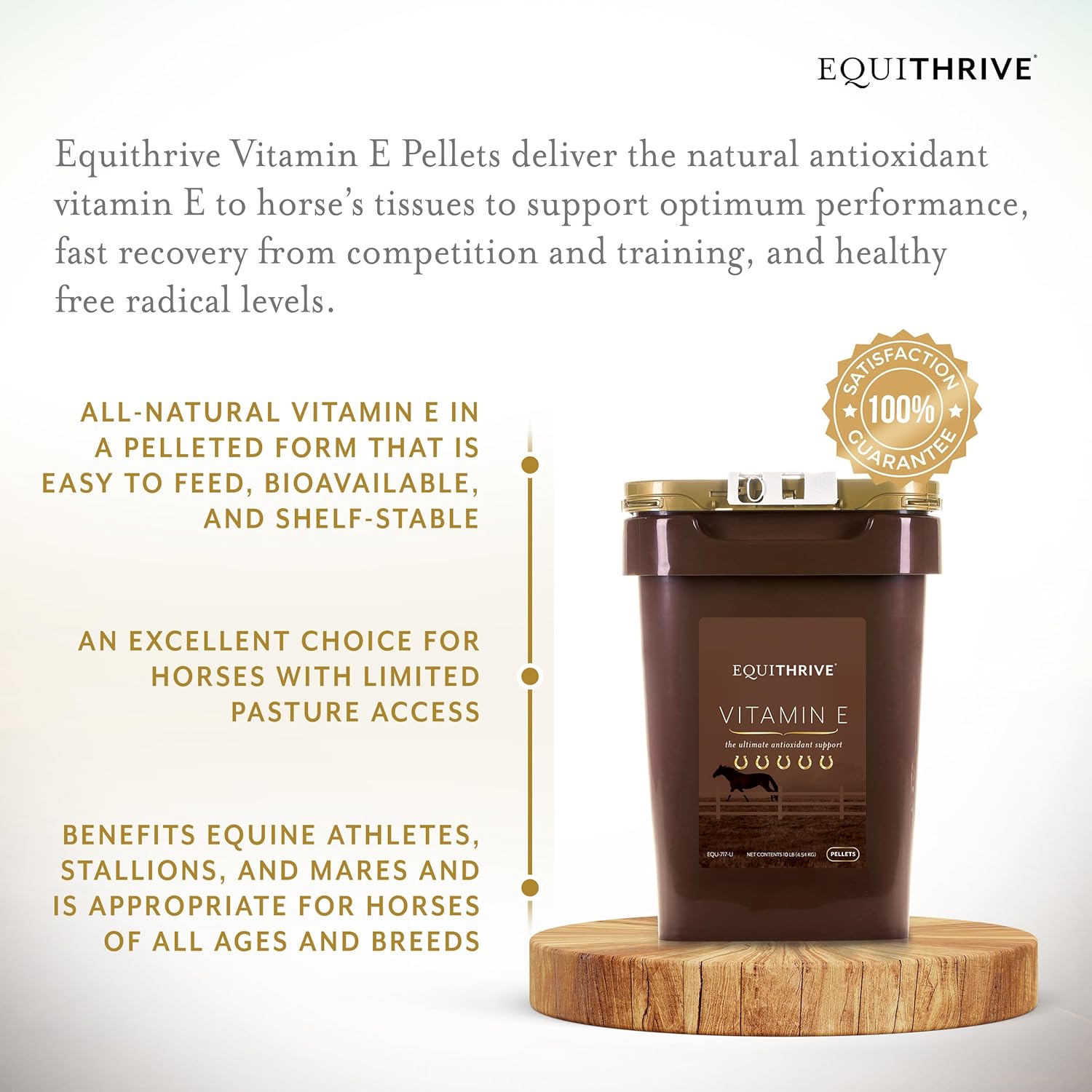Equithrive Vitamin E Pellets with Omega 3 for Horses, Antioxidant Support, 10 lbs - Equine Products & Supplies