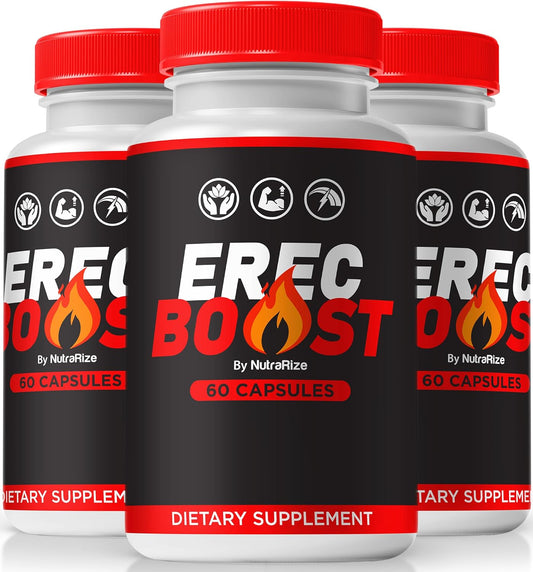 ErecBoost Original Capsules 3 Pack - Boost Energy and Overall Health with NutraRize ErecBoost Pills (180 Capsules)