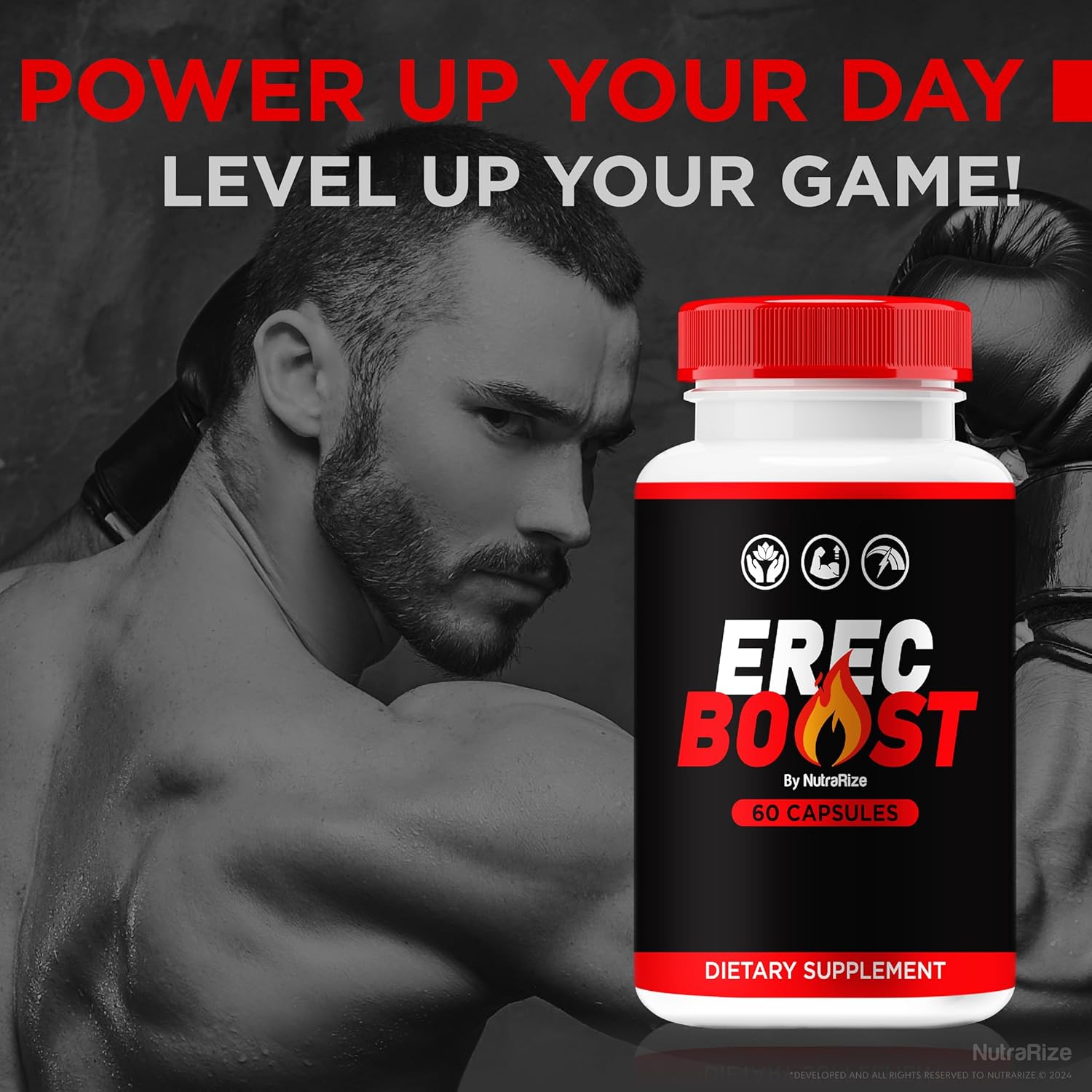 ErecBoost Original Capsules 3 Pack - Boost Energy and Overall Health with NutraRize ErecBoost Pills (180 Capsules)