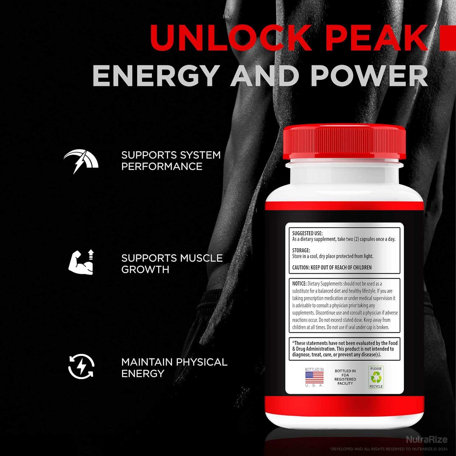 ErecBoost Original Capsules 3 Pack - Boost Energy and Overall Health with NutraRize ErecBoost Pills (180 Capsules)