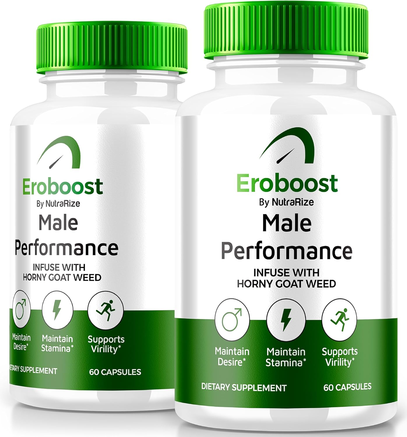 Eroboost Male Supplement 2 Pack - Daily Nutrition for Peak Performance, Official Formula Reviews - NutraRize (120 Capsules)