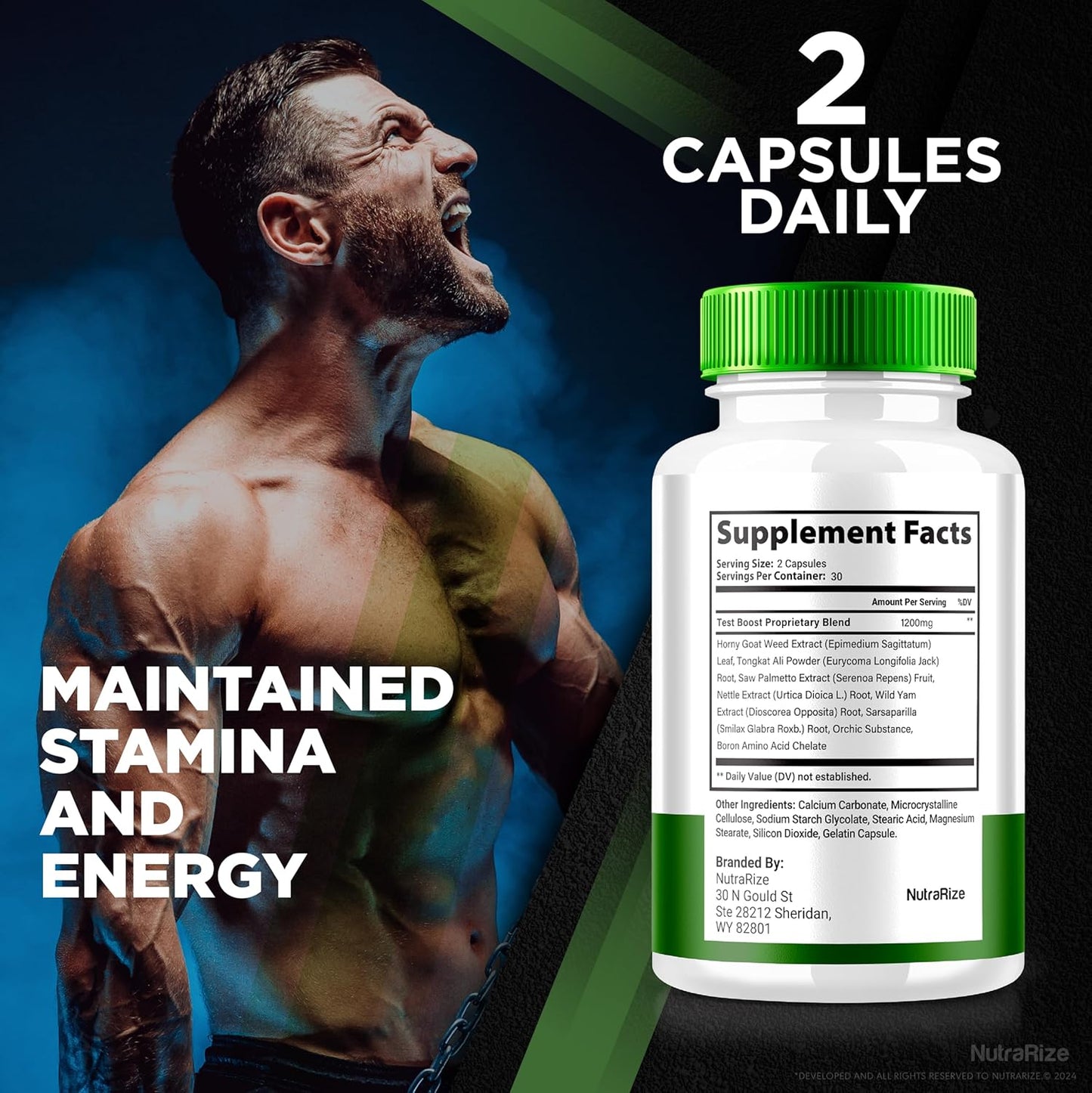 Eroboost Male Supplement 2 Pack - Daily Nutrition for Peak Performance, Official Formula Reviews - NutraRize (120 Capsules)