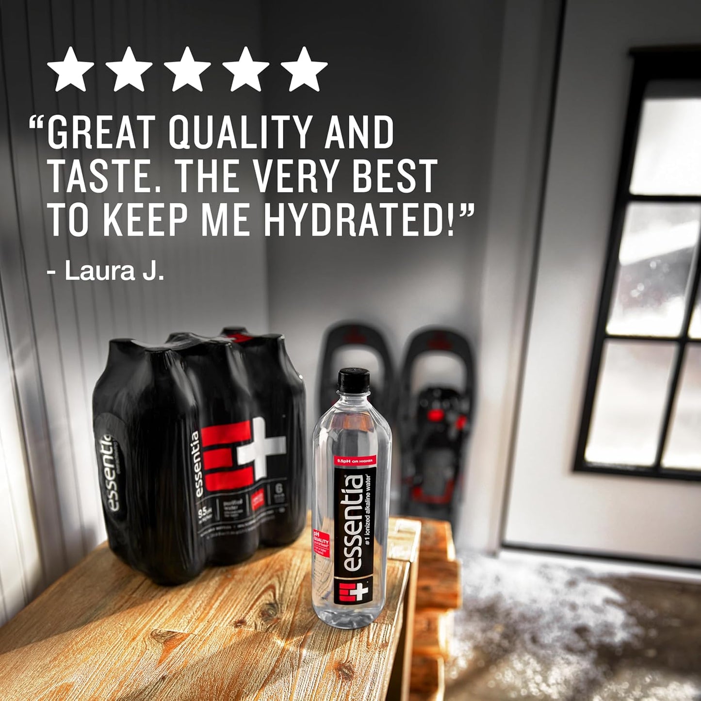 Essentia Water 1L Bottle - 99.9% Pure Ionized Alkaline Water with Electrolytes, pH 9.5+, Smooth Taste