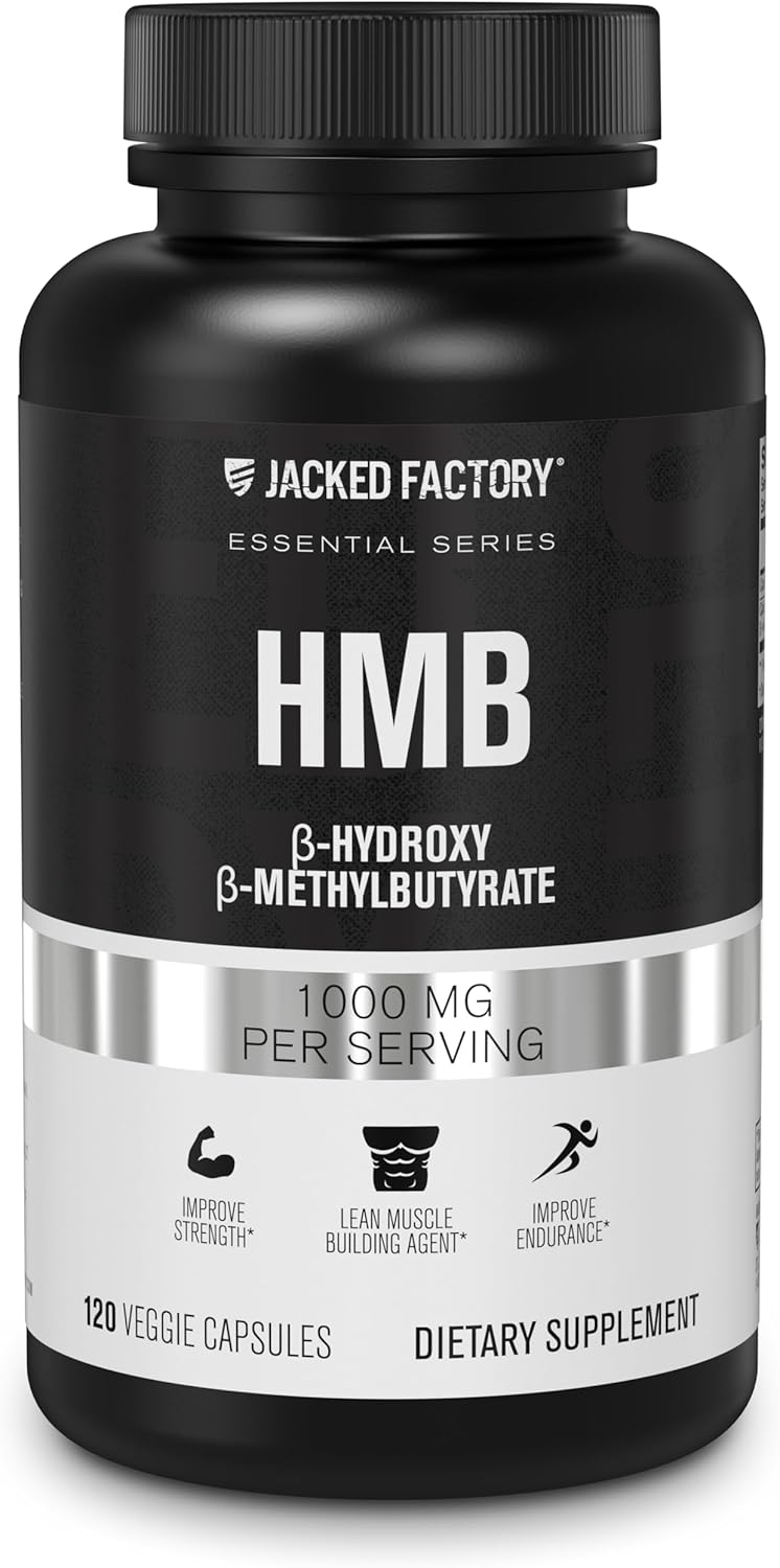 Essential HMB Capsules for Lean Muscle Growth, Preventing Breakdown, & Recovery - 120 Veggie Capsules