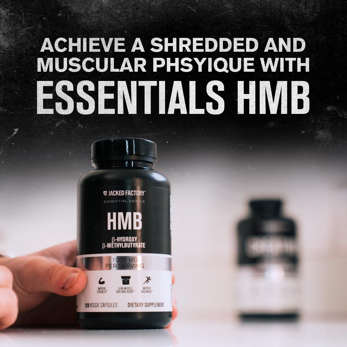 Essential HMB Capsules for Lean Muscle Growth, Preventing Breakdown, & Recovery - 120 Veggie Capsules