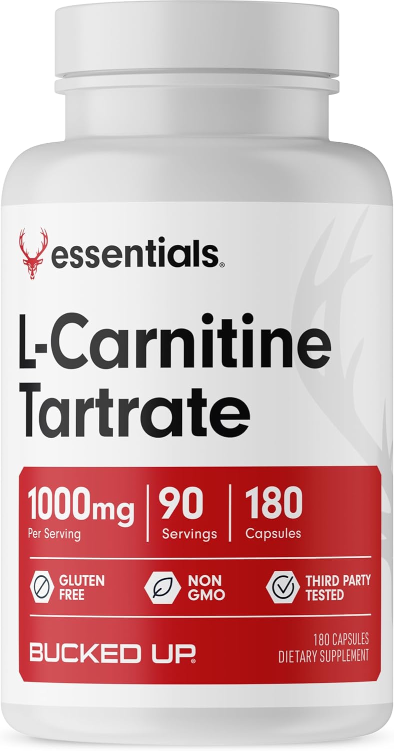 Essentials Bucked Up L-Carnitine Tartrate 1000mg Capsules (90 Servings)