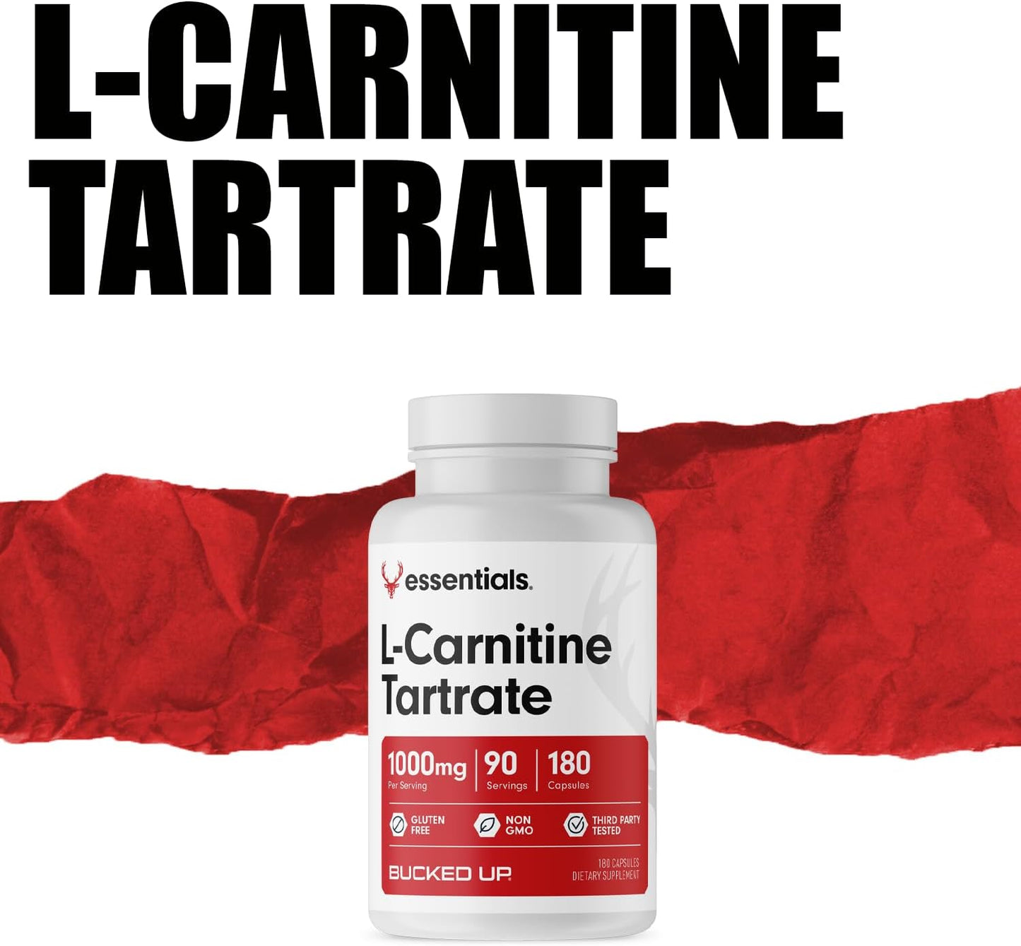 Essentials Bucked Up L-Carnitine Tartrate 1000mg Capsules (90 Servings)