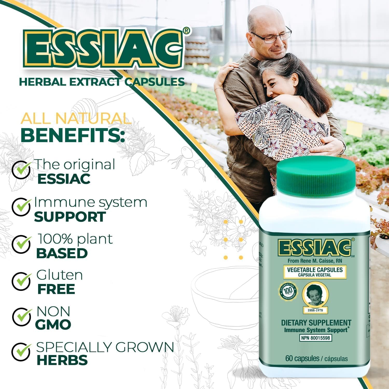 Essiac Tea Herbal Extract Capsules - 120 Capsules | Antioxidant Blend for Health & Well-Being | Original Formula Since 1922 (2-Pack)