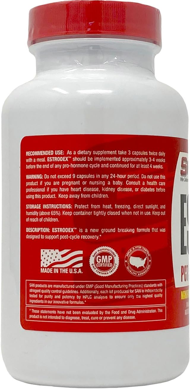 Estrodex Men's Hormone Balance Supplement with Estrogen Blocker & Aromatase Inhibitor - 90 Capsules, Gluten-Free Formula with Indole-3-Carbinol, CDG & Nettle Root for Men's Health & Fitness Booster