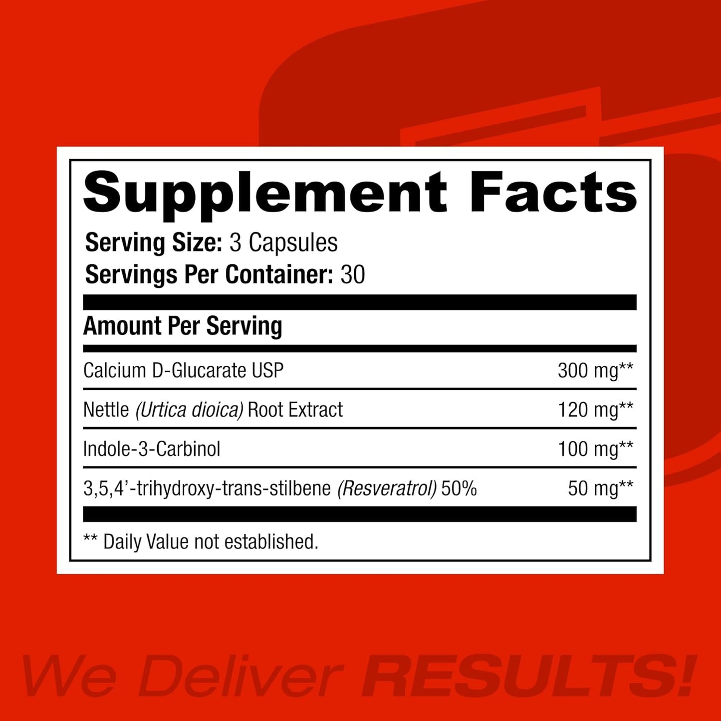 Estrodex Men's Hormone Balance Supplement with Estrogen Blocker & Aromatase Inhibitor - 90 Capsules, Gluten-Free Formula with Indole-3-Carbinol, CDG & Nettle Root for Men's Health & Fitness Booster