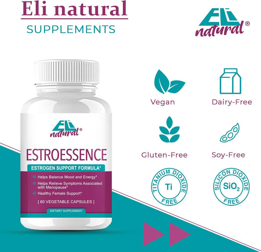 Estrogen Balance Capsules for Women - Menopause Support Supplement for Mood, Energy, and Hormone Levels - 60 Non-GMO Vegetarian Capsules