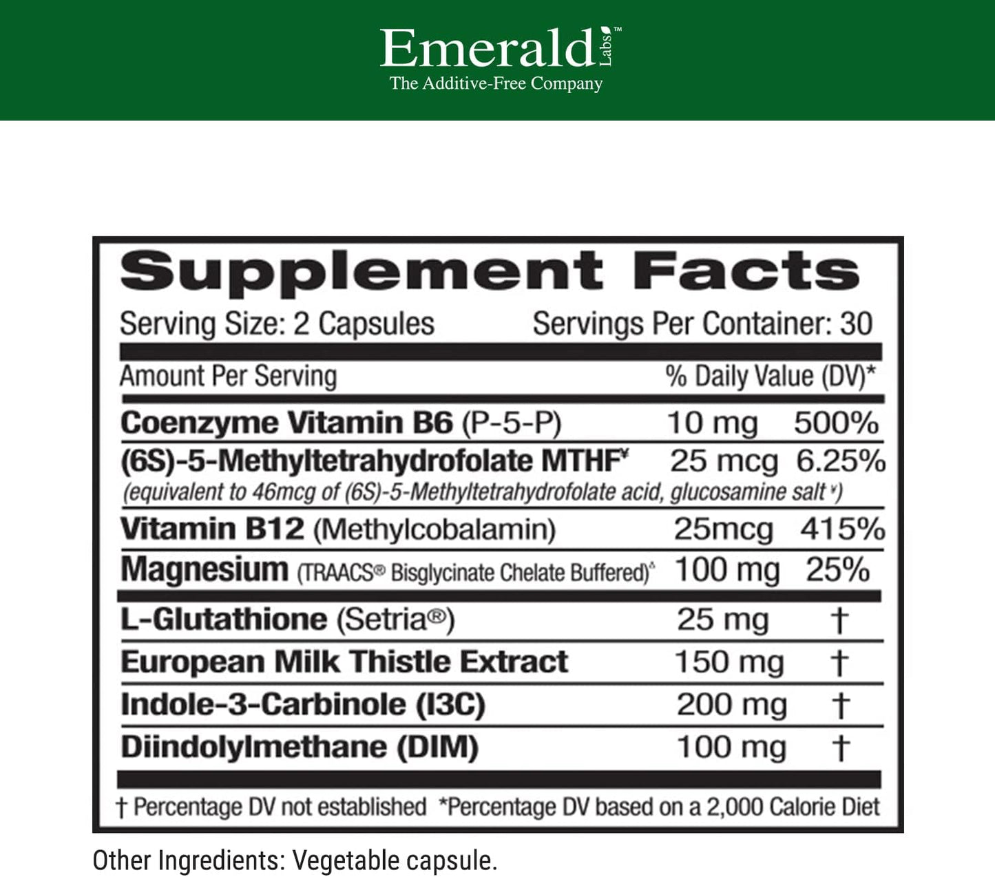 Estrogen Detox Supplement for Hormone Balance - I3C, DIM, Setria L-Glutathione - Vegan & Gluten-Free - 60 Capsules