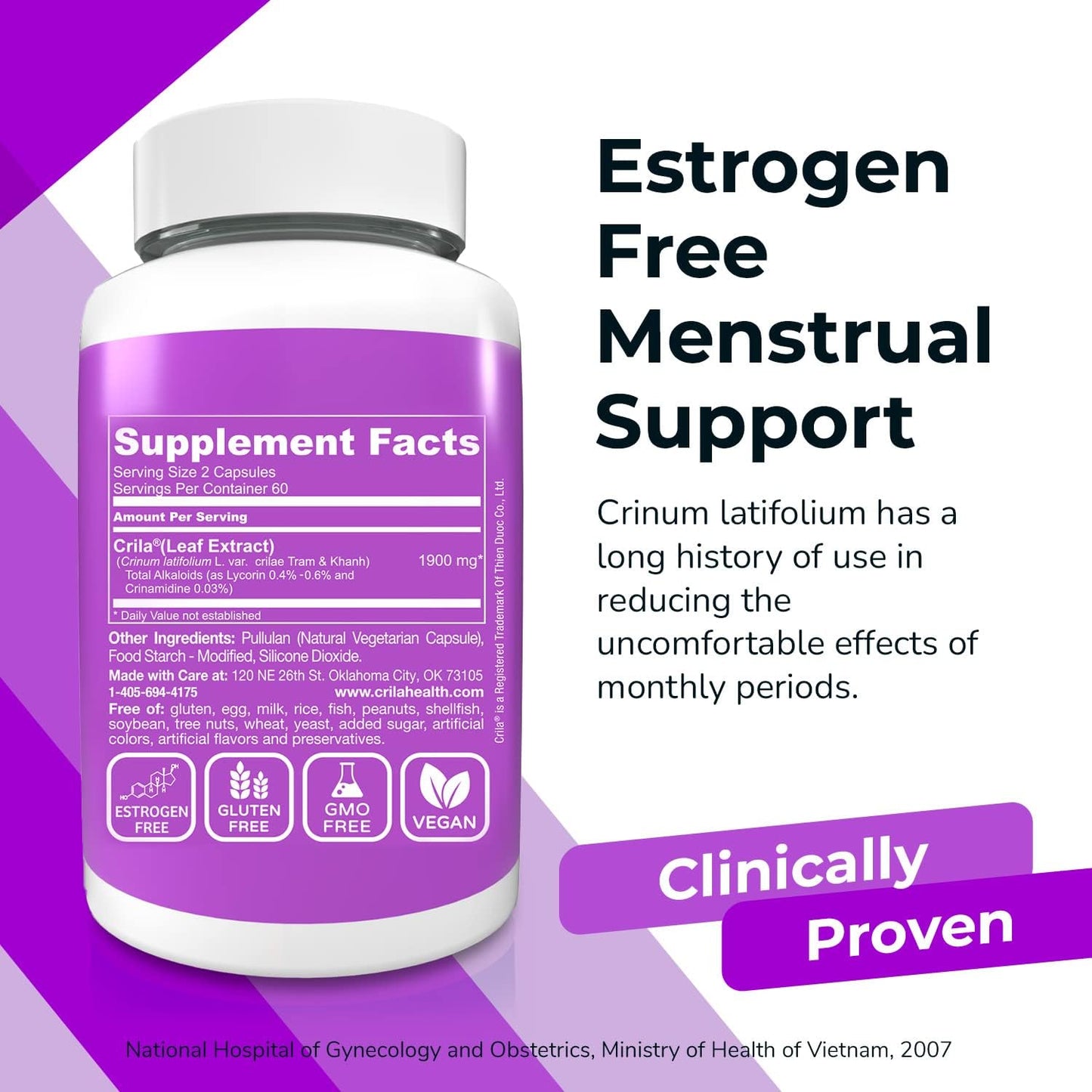 Estrogen-Free Fertility Support Capsules for Healthy Menstrual Cycle Regulation, 2 Month Supply | Relief for Cramps, Menopause, and PMS | Ovarian Support Vitamins for Women