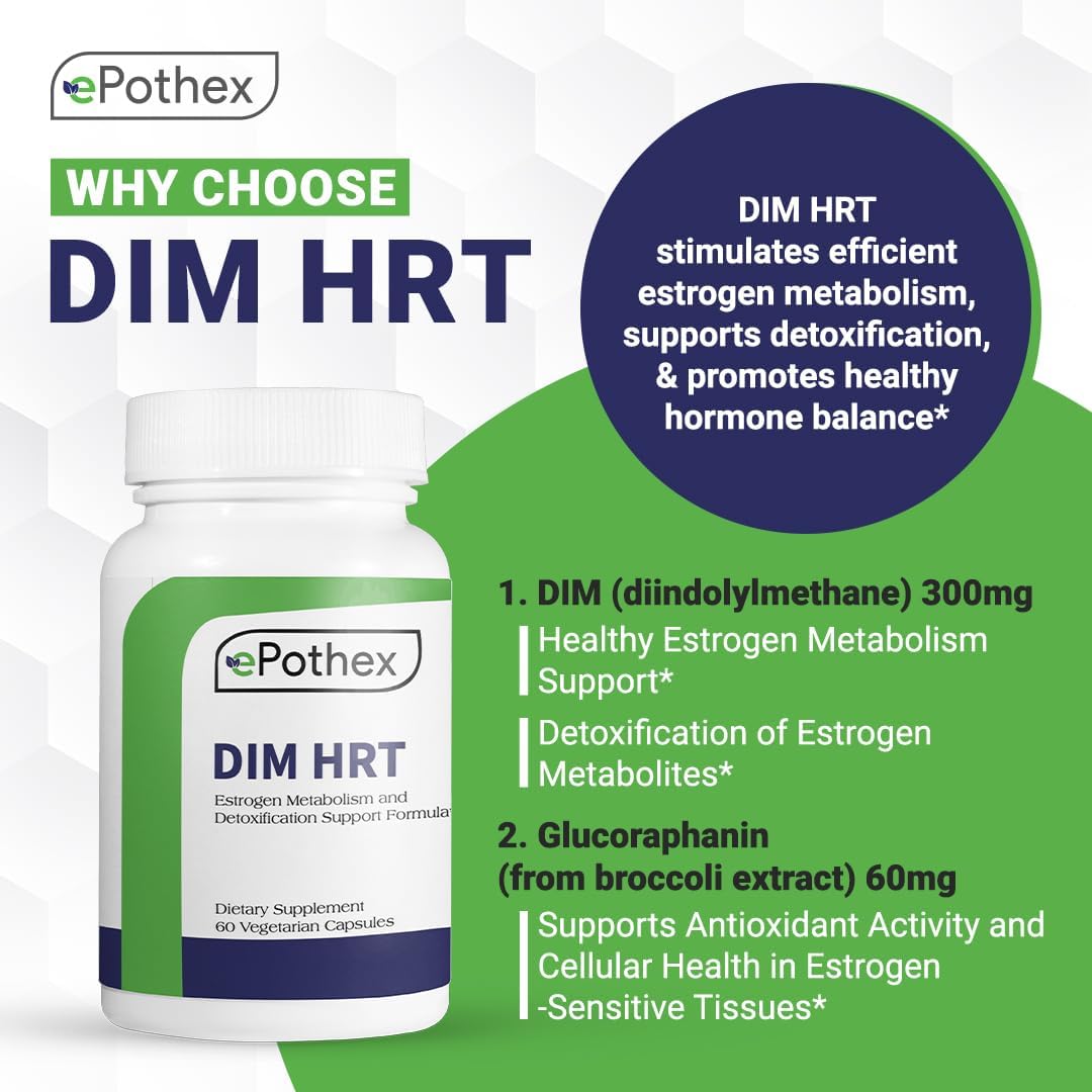 Estrogen Metabolism Support Formula with DIM + SGS TrueBroc - Hormone Balance & Menopause Relief - Gluten-Free & Non-GMO - 60 Capsules